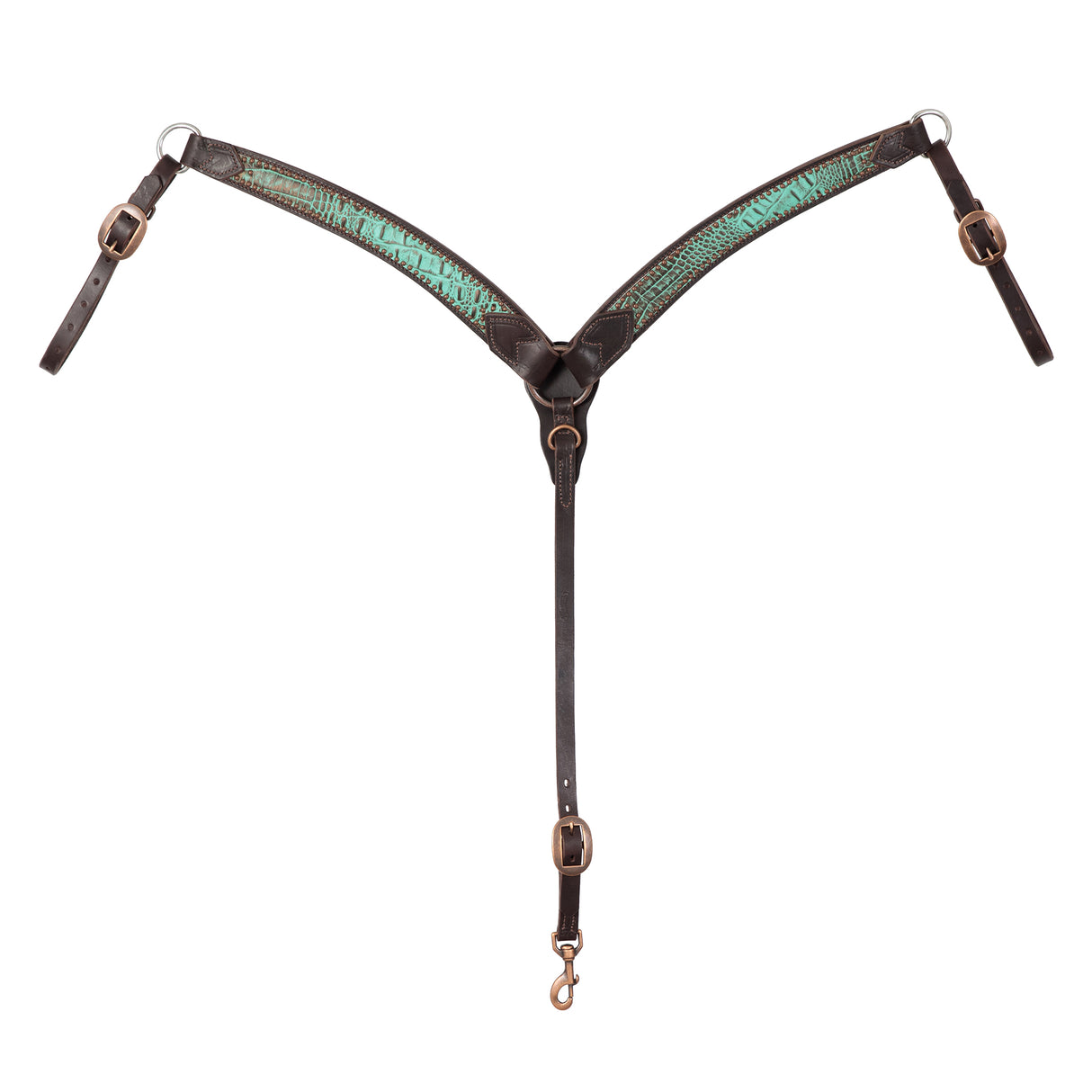 Turquoise Croc Contoured Breast Collar