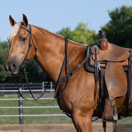 Black Leather Split Reins, 5/8" x 7'