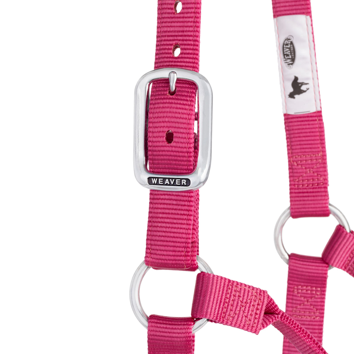 Original Non-Adjustable Nylon Halter, Chrome Plated Hardware, Average