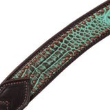 Turquoise Croc Contoured Breast Collar