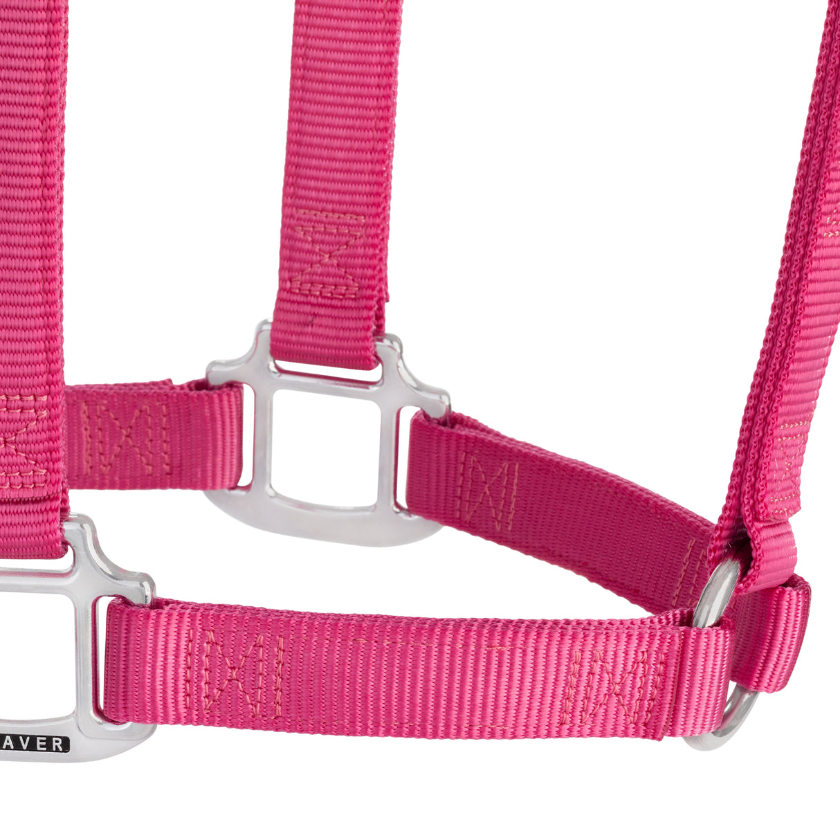Original Non-Adjustable Nylon Halter, Chrome Plated Hardware, Average