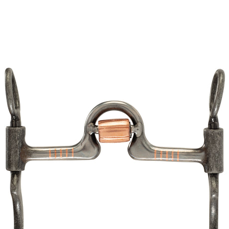 Ported Horse Bit with Copper Cricket, 5" Mouthpiece, 6 1/2" Cheeks