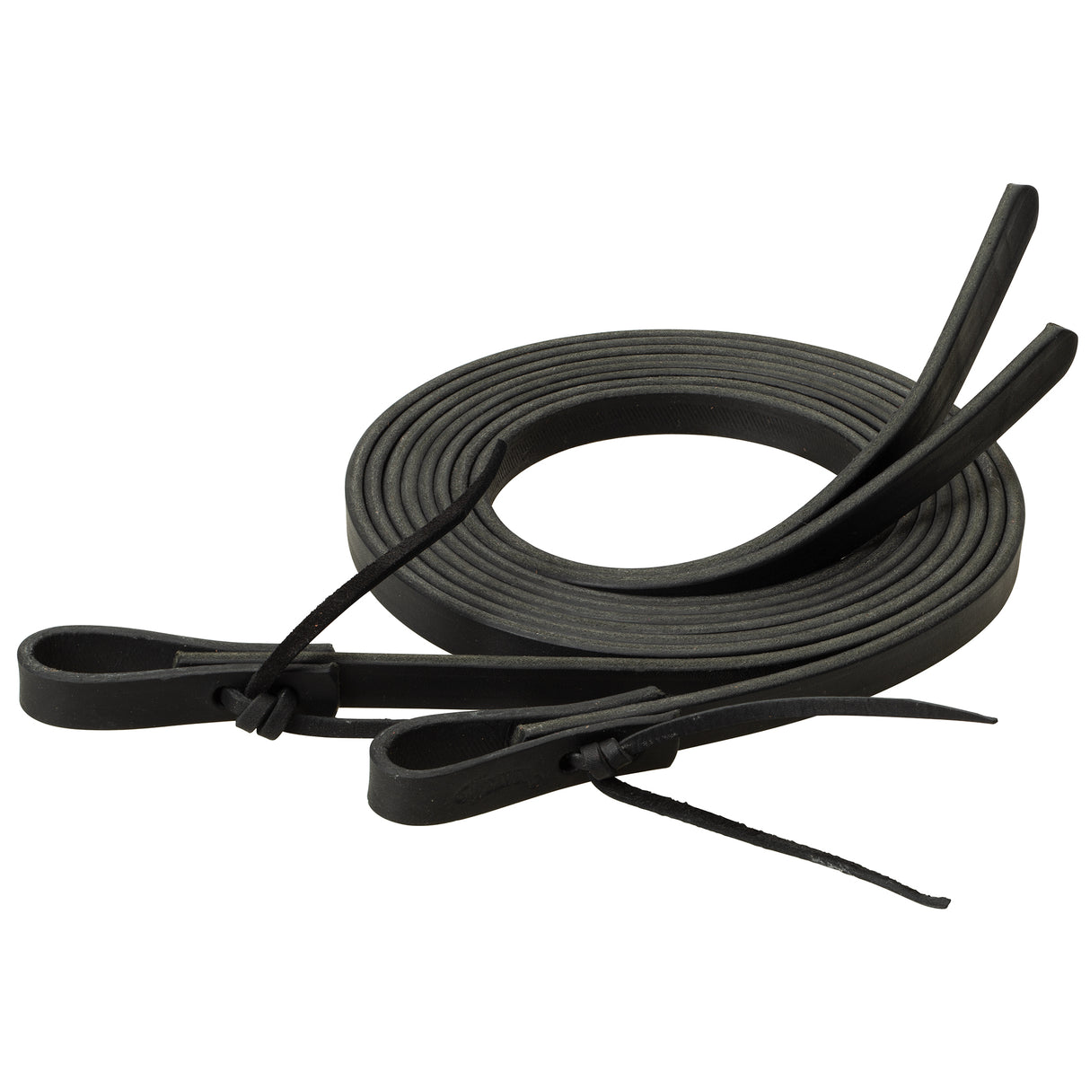 Black Leather Split Reins, 5/8" x 7
