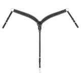 Black Leather Floral Buckstitch Contoured Breast Collar