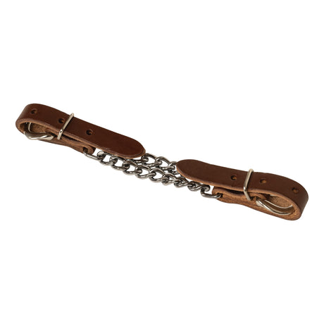 Harness Leather 4-1/4" Double Flat Link Chain Curb Strap, Sunset