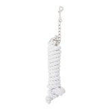 White Cotton Lead Rope with Nickel Plated Chain and 225 Snap
