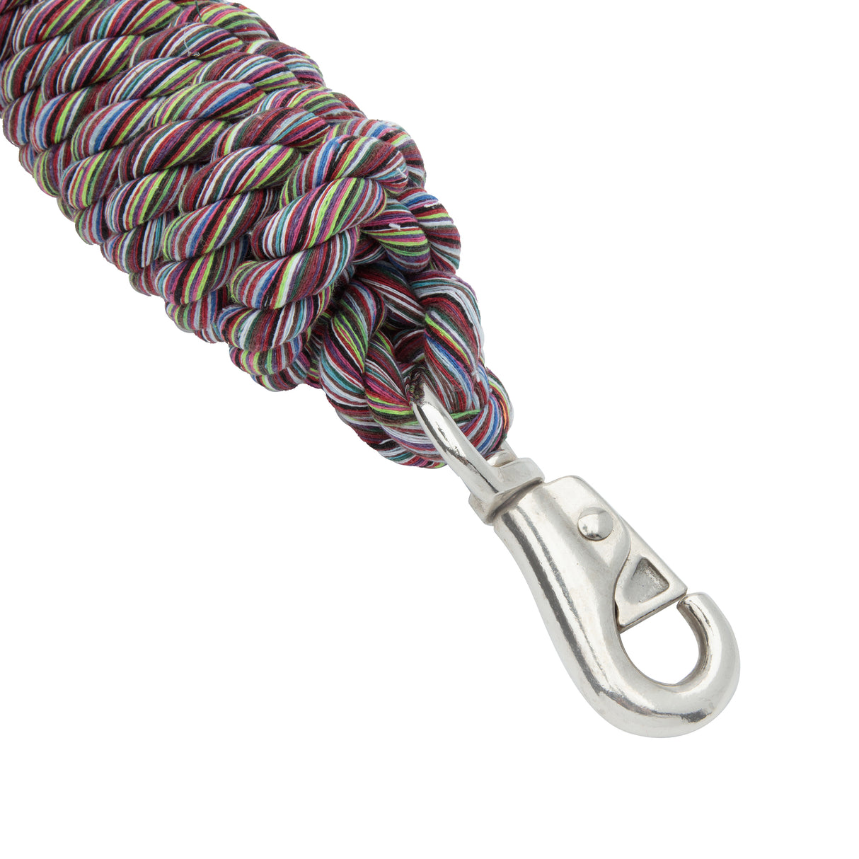 Multi-Colored Cotton Lead Rope with Nickel Plated Bull Snap