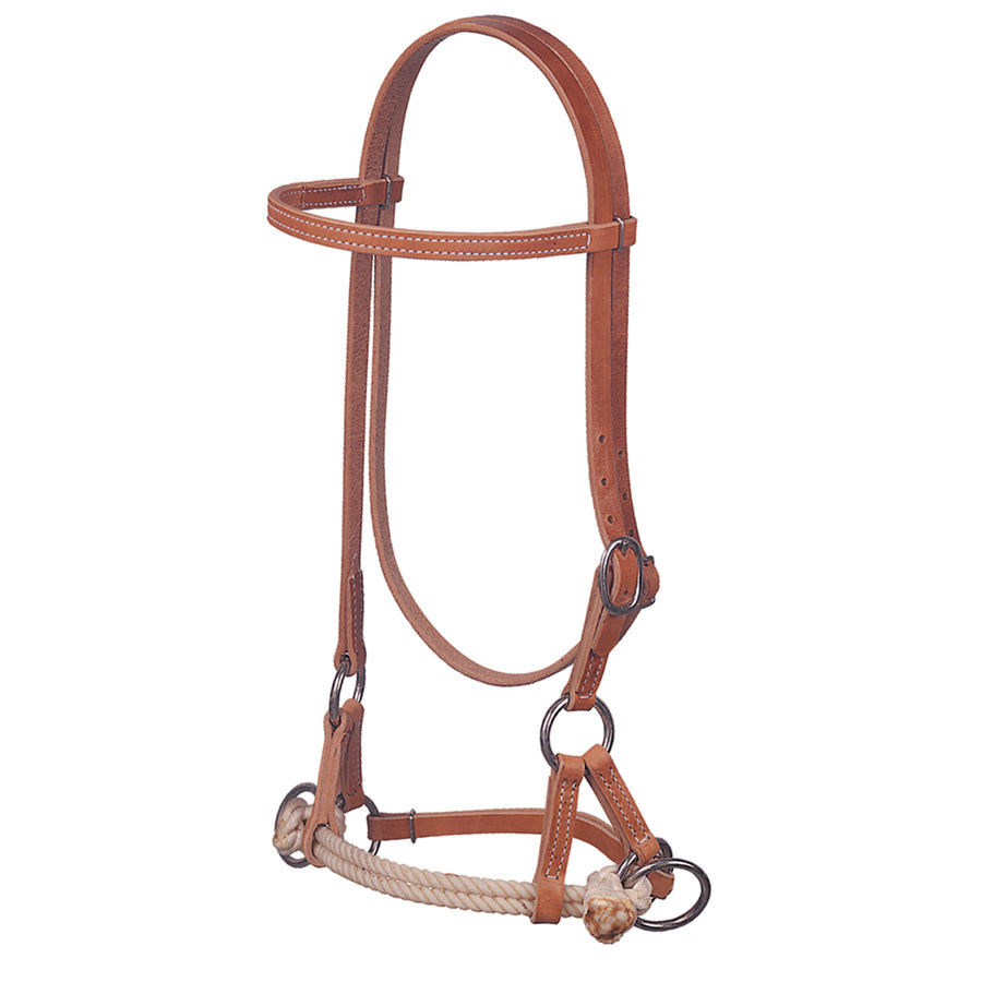 Weaver Leather Harness Leather Bitless Side Pull, Double Rope – Weaver ...