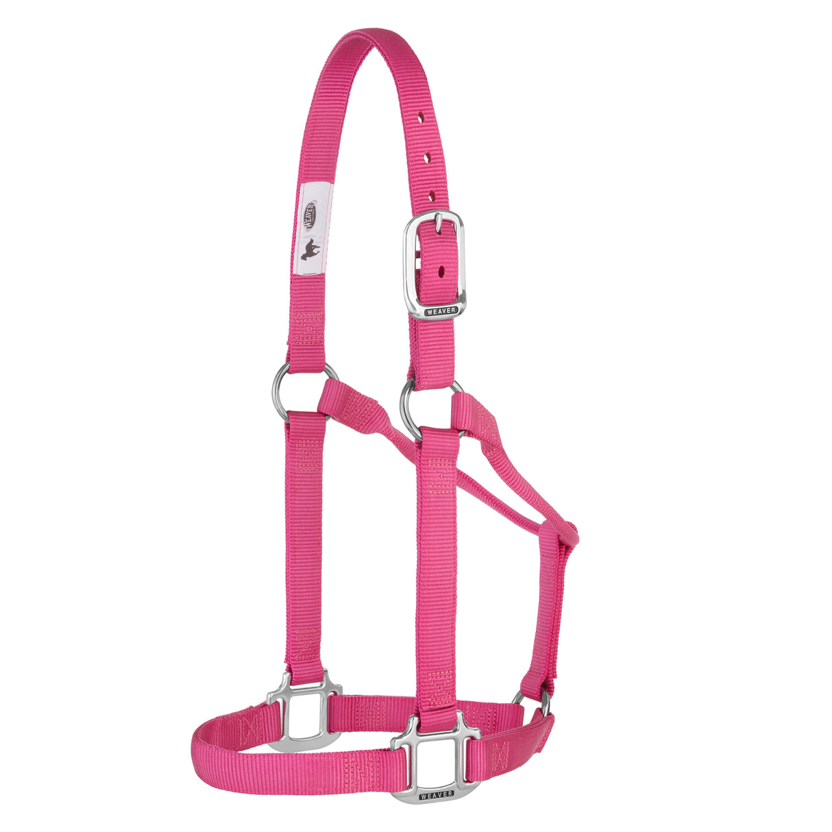 Original Non-Adjustable Nylon Halter, Chrome Plated Hardware, Average