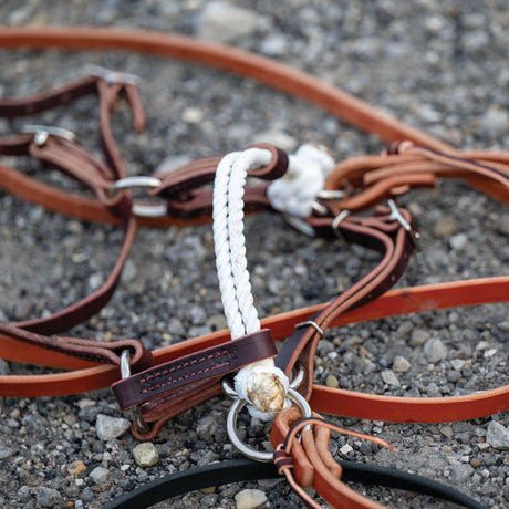 Deluxe Latigo Leather Side Pull, Double Rope