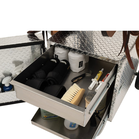Rolling Tack Box with Saddle Rack