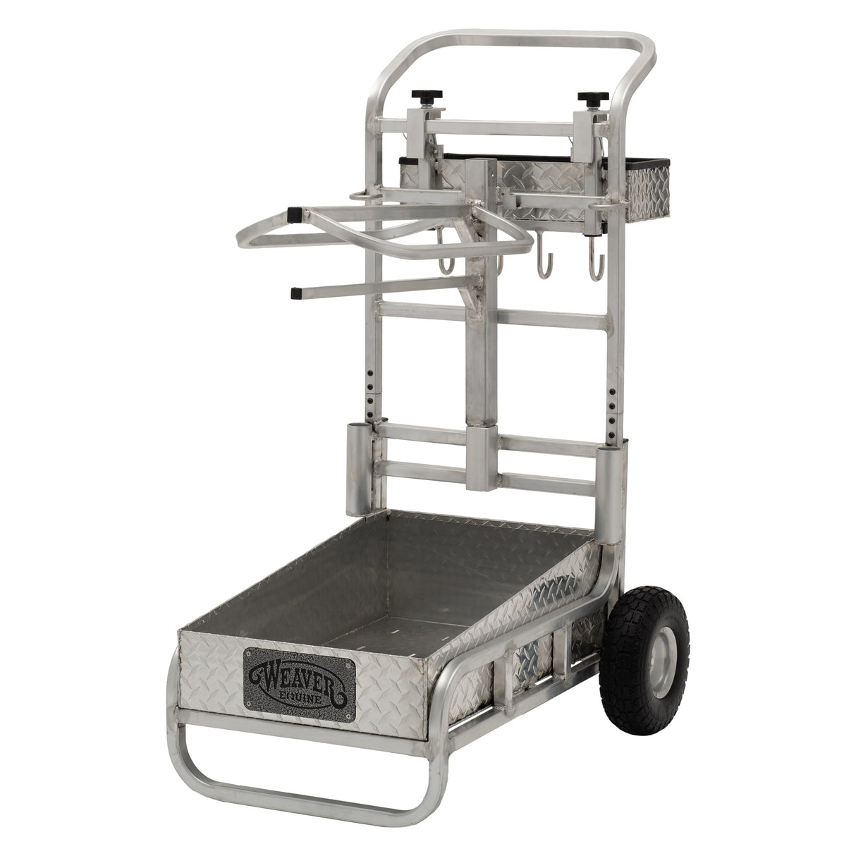 Rolling Barn Utility Cart with Saddle Rack & Grooming Basket