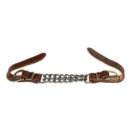 Harness Leather 4-1/4" Double Flat Link Chain Curb Strap, Sunset