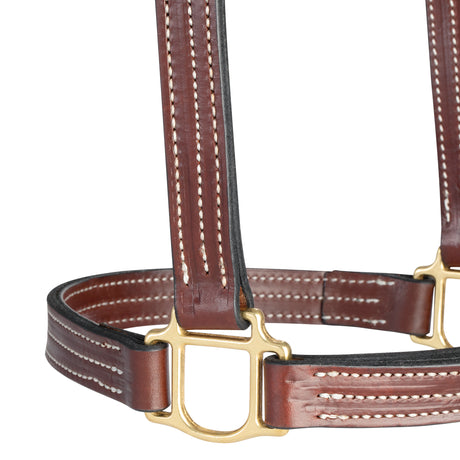 1" Triple Stitch Fixed Chin Leather Halter