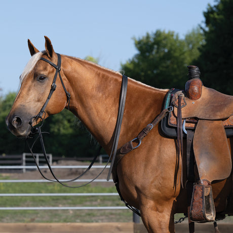 Black Leather Split Reins, 5/8" x 7'
