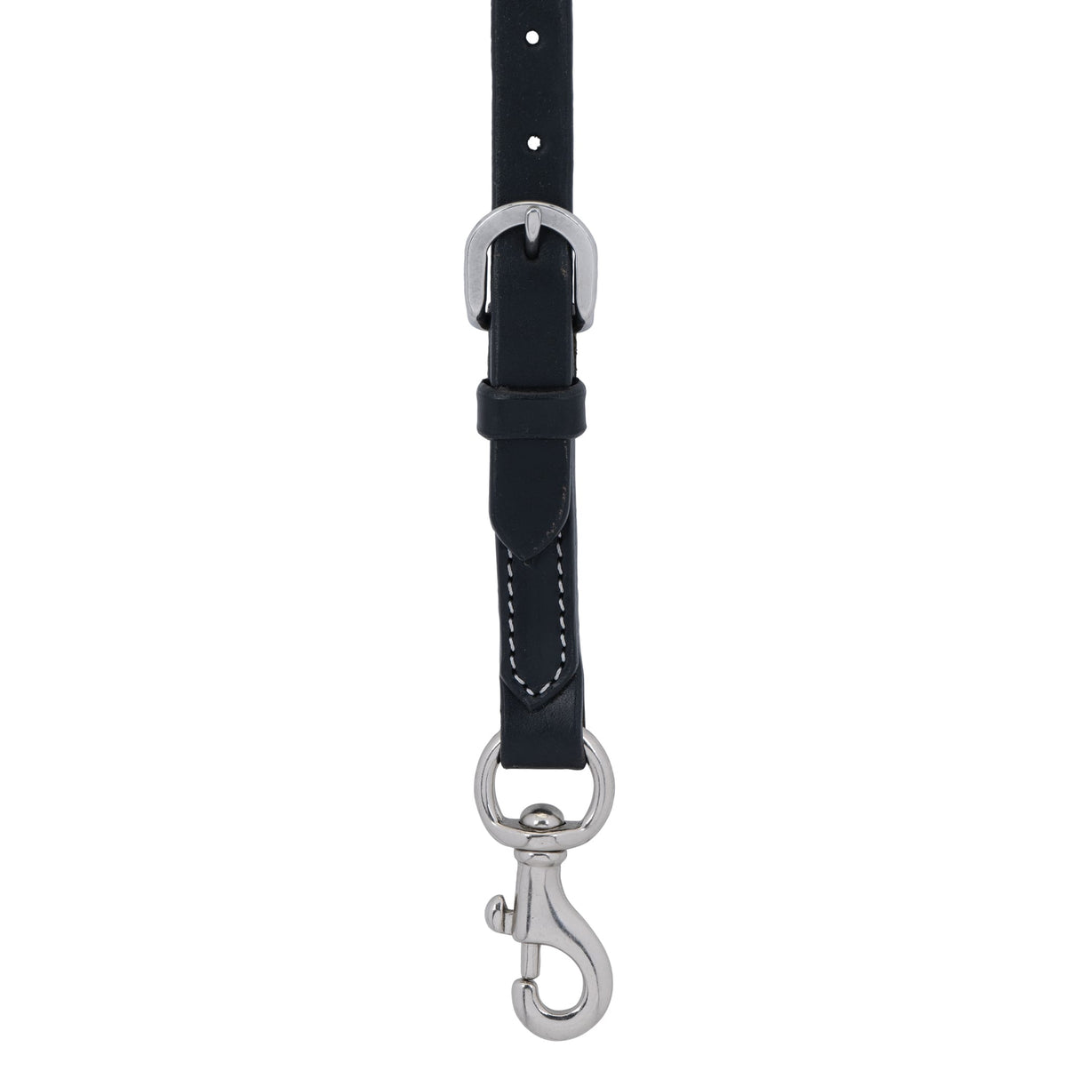 Black Leather Floral Buckstitch Contoured Breast Collar