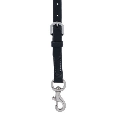 Black Leather Floral Buckstitch Contoured Breast Collar