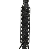 Black Leather Floral Buckstitch Headstall