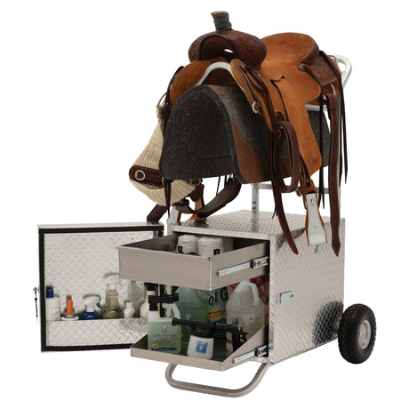 Rolling Tack Box with Saddle Rack
