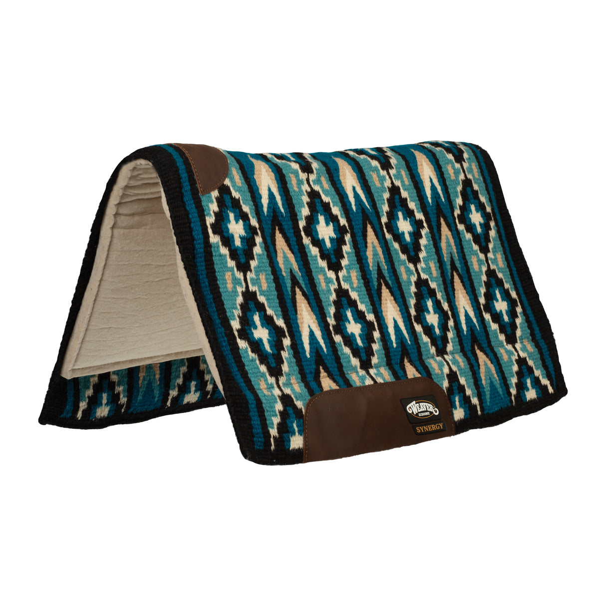 Synergy Blanket-Top Wool Felt Saddle Pad in Brown, Turquoise, Black, Purple Southwestern Patterns