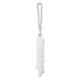 White Cotton Lead Rope with Nickel Plated Chain and 225 Snap