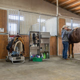 Rolling Barn Utility Cart with Saddle Rack & Grooming Basket