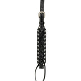 Black Leather Floral Buckstitch Headstall