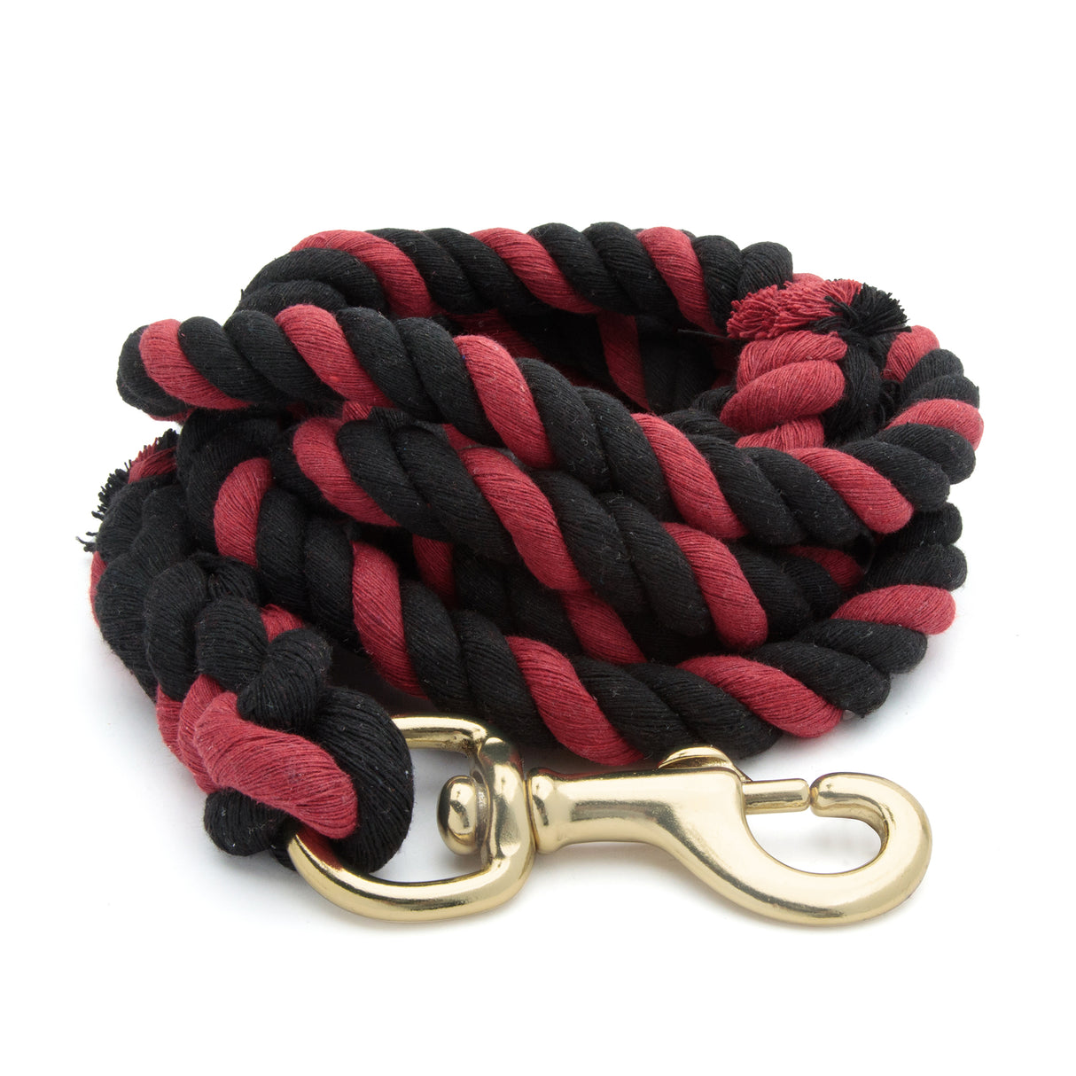 Color Cotton Lead Rope with Brass Plated 225 Snap, 5/8" x 8'