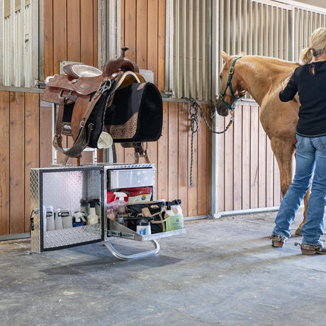 Rolling Tack Box with Saddle Rack