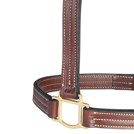 1 1/8" Triple Stitch Fixed Chin Leather Halter