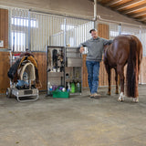 Rolling Barn Utility Cart with Saddle Rack & Grooming Basket