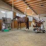 Rolling Barn Utility Cart with Saddle Rack & Grooming Basket