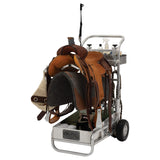 Rolling Barn Utility Cart with Saddle Rack & Grooming Basket