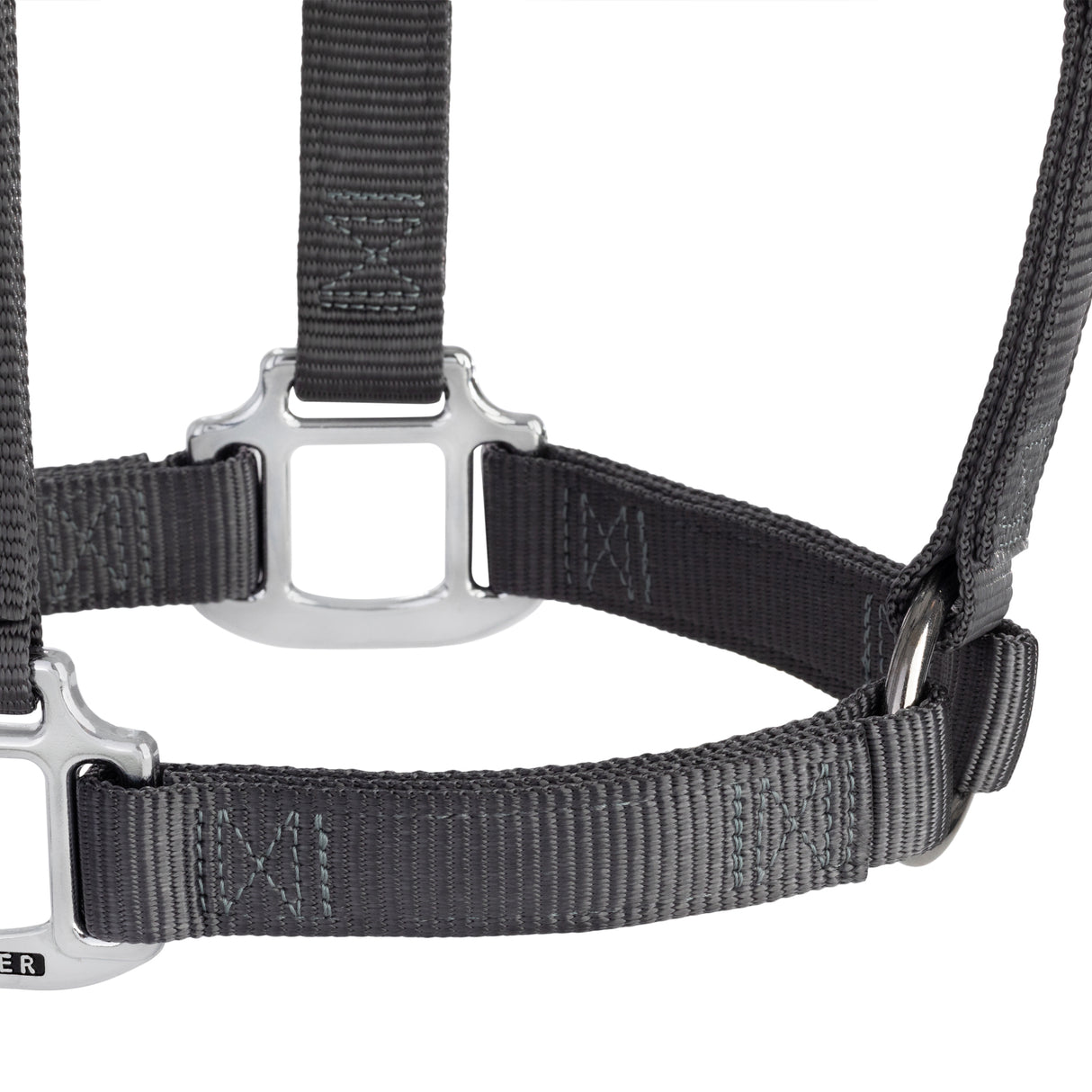 Original Non-Adjustable Nylon Halter, Chrome Plated Hardware, Average