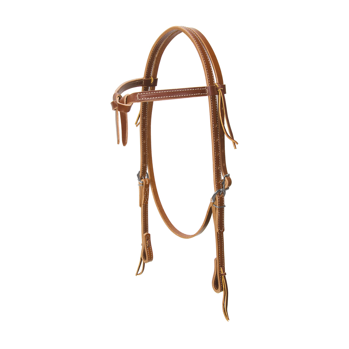 Deluxe Latigo Leather Knotted Browband Headstall, Brown