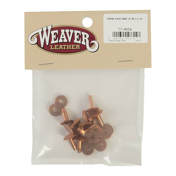 Copper Rivets and Burrs (#9), 1/2"