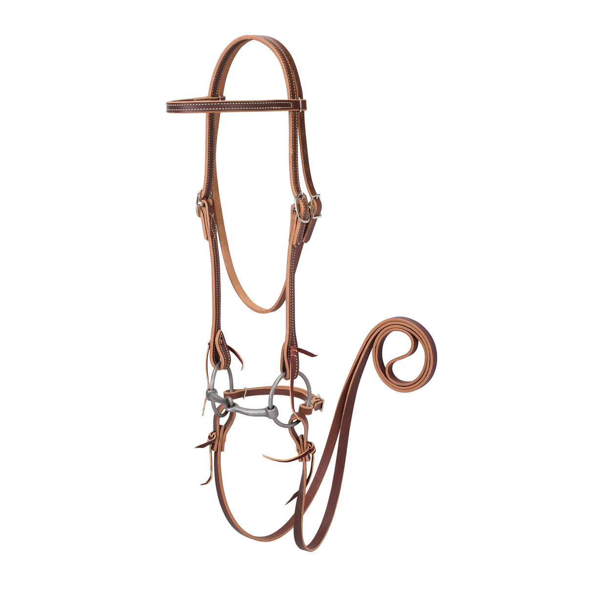 Browband Bridle with Double Cheek Buckles, Chicago Screw