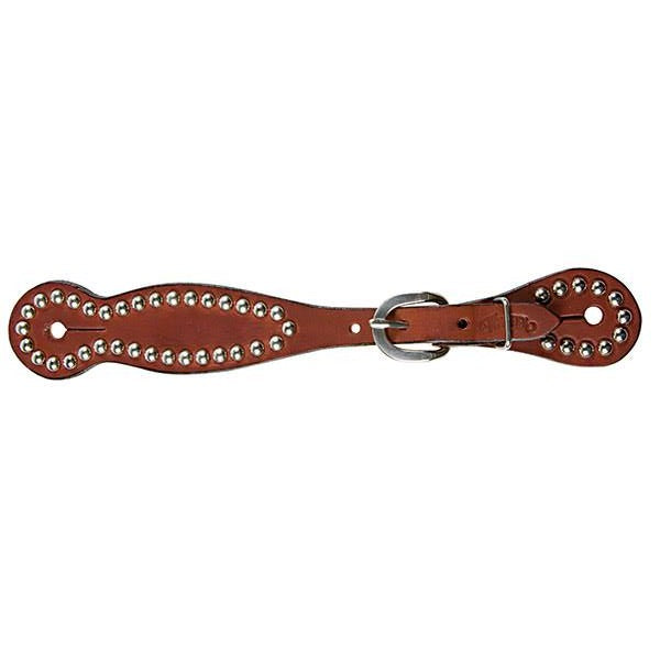 Bridle Leather Ladies Spur Straps with Spots, Chestnut