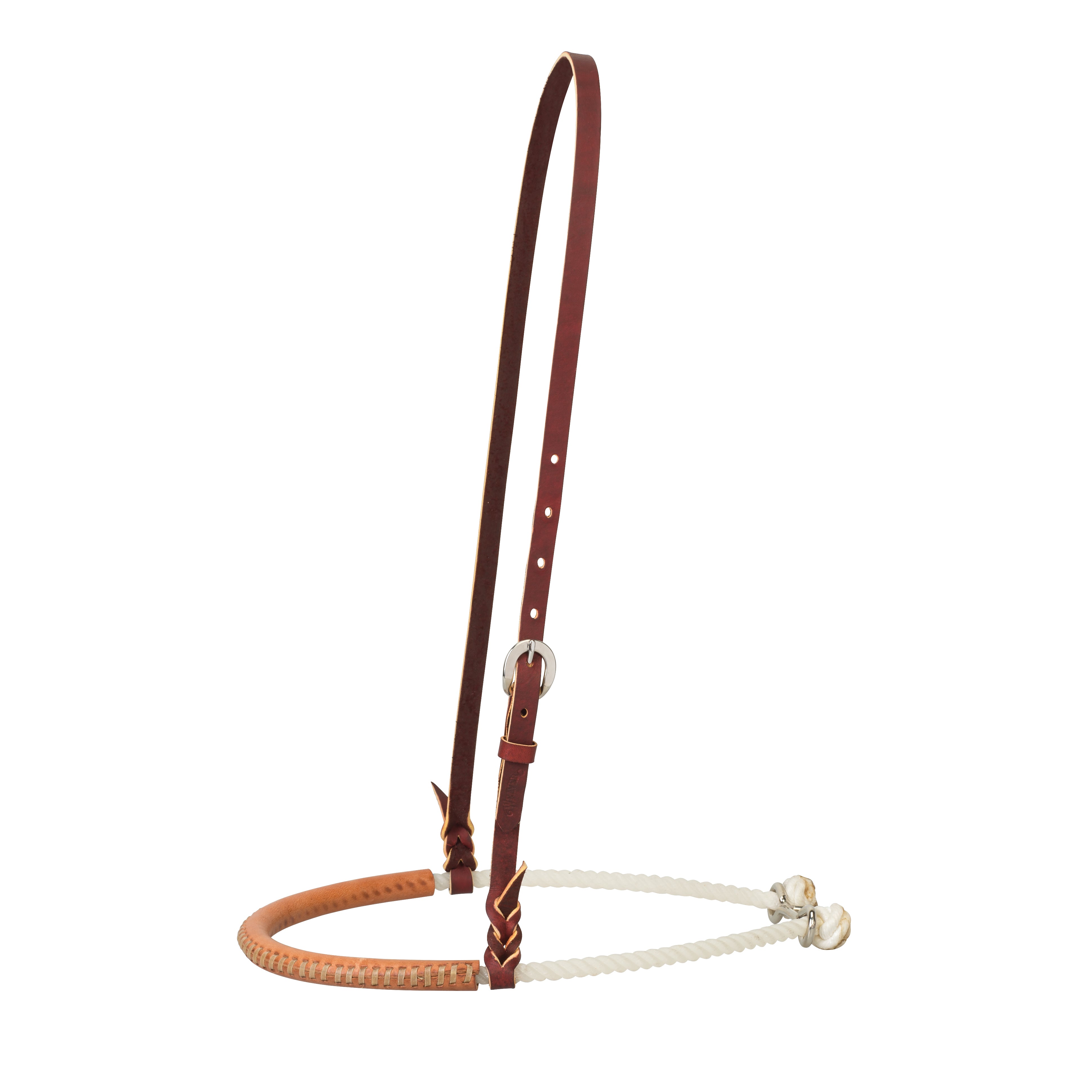 Professional's Choice Rope Noseband – Hand Laced Leather & Nylon, Multi-Color, Horse Size (MPN 8705)