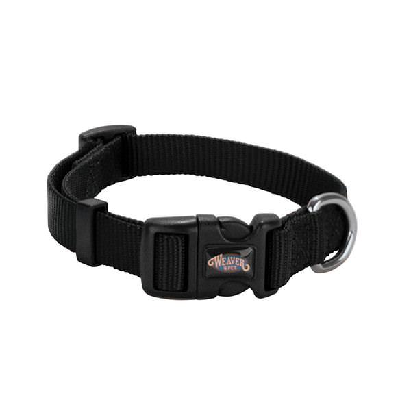 Prism Snap & Go Adjustable Nylon Dog Collar, Black, Small