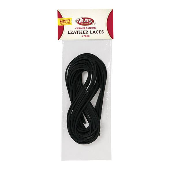 Leather Lace Pack, Black, 1/8" x 72"