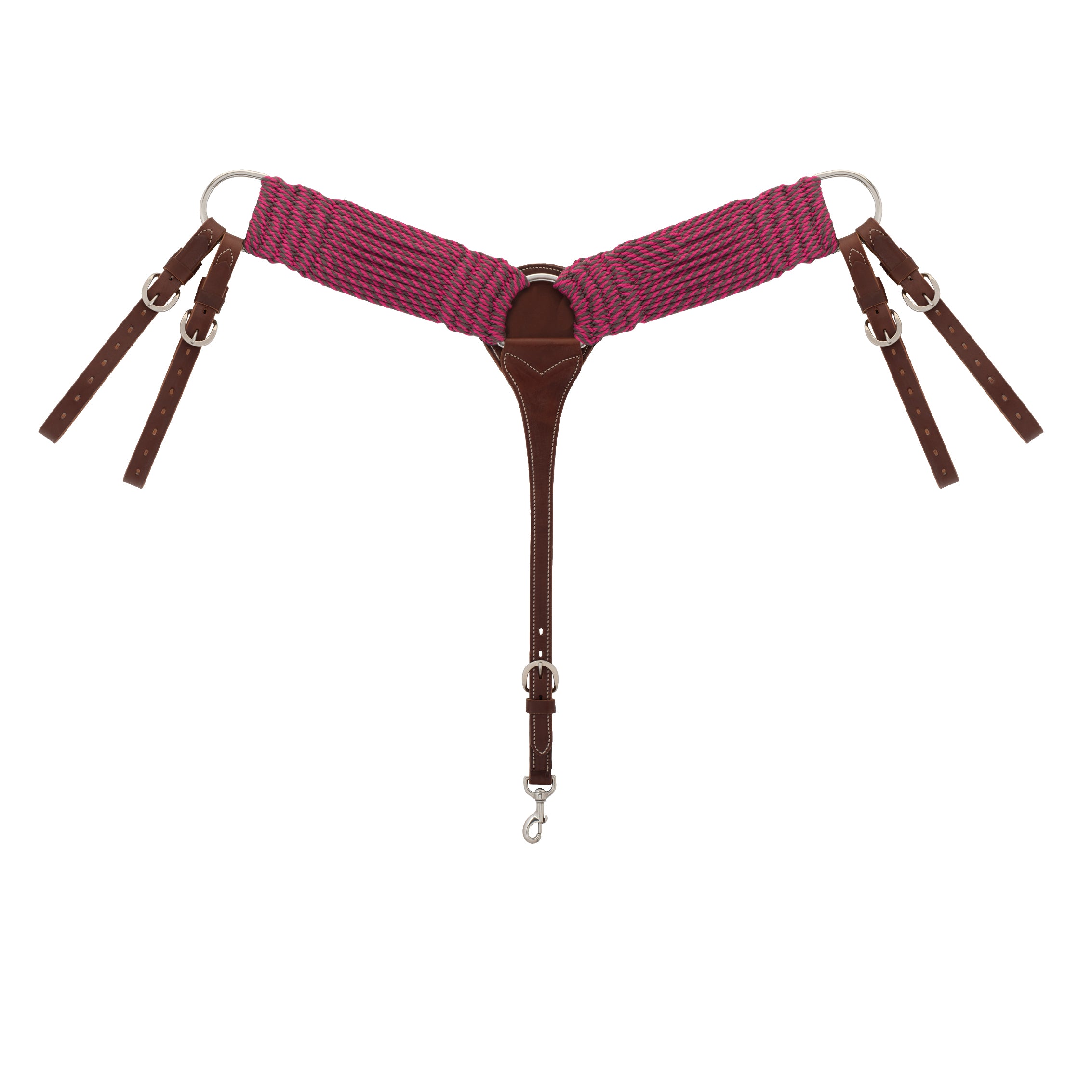EcoLuxe™ Bamboo Roper Breast Collar, Raspberry/Charcoal