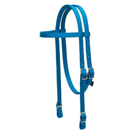 Nylon Browband Headstall, Pony, Hurricane Blue