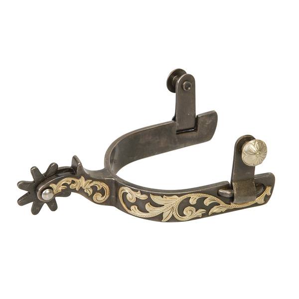 Ladies Spur with Floral Accents, Light Blackening