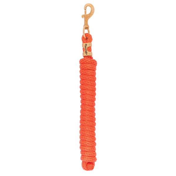 Poly Lead Rope with Solid Brass 225 Snap, Orange