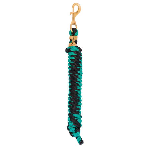 Poly Lead Rope with Solid Brass 225 Snap, Green/Black