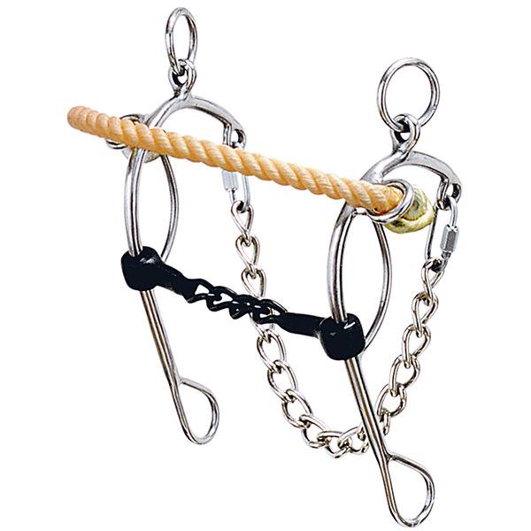 Hackamore with 5" Sweet Iron Combination Mouth Gag