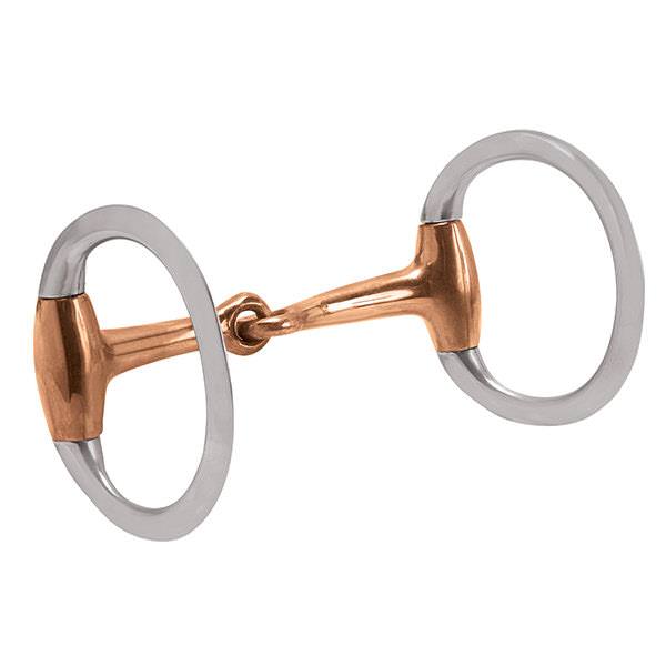 Eggbutt Snaffle Bit, 4-1/2" Copper Plated Mouth