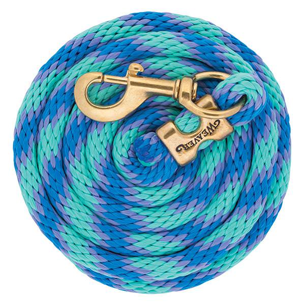 Poly Lead Rope with Solid Brass 225 Snap, Mint/Lavender/French Blue