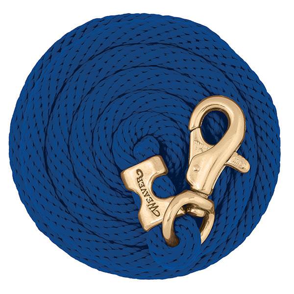 Poly Lead Rope with Brass Plated Bull Trigger Snap, Blue